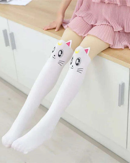 Adorable Kawaii Bear Print Tights for Kids - Cozy Pantyhose with Whimsical Knee Designs