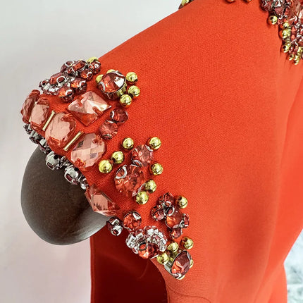 Diamond Bead Sleeveless Tank Dress – Colorful Crystal Embellishment & High Street Style