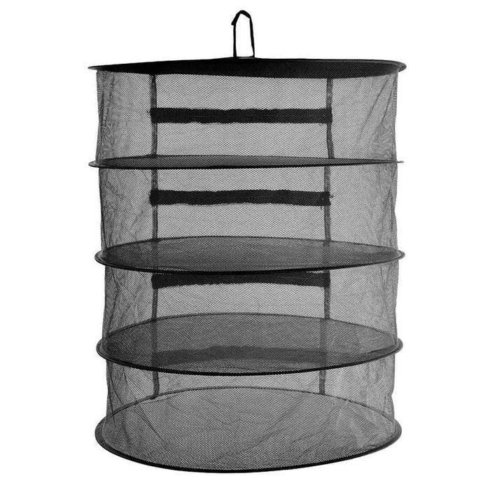 4-Tier Collapsible Hanging Plant and Herb Dryer with Mesh Basket - Efficient Drying Solution