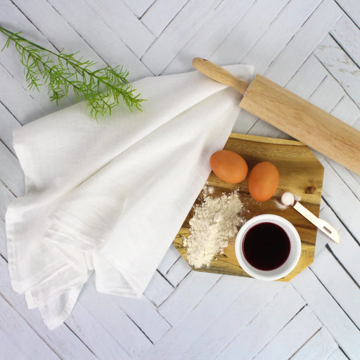 20-Piece White Flour Sack Kitchen Towel Set - Multi-Purpose Cotton Cleaning Cloth Pack