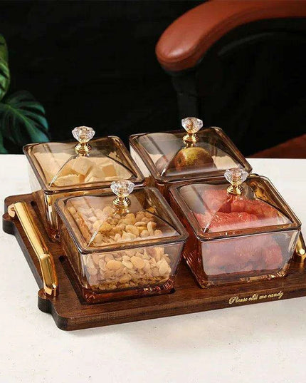 Sophisticated Glass Platter for Elegant Snack Presentation - Ideal for Upscale Events