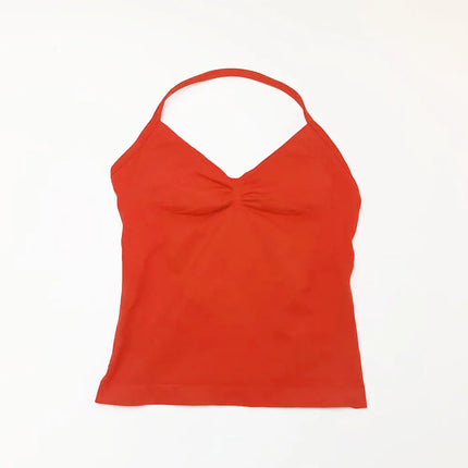 NCLAGEN Women's Longline Strappy Yoga Vest with Open Back for Fitness