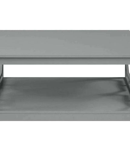 Sleek Gray Coffee Table with Hidden Storage and Ample Display Space