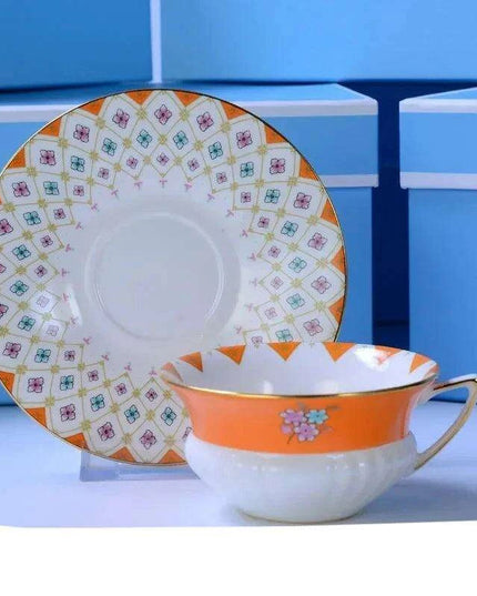 Exquisite Royal Bone China Tea and Coffee Set with 24K Gold Trim - Luxurious Elegant Drinkware Collection