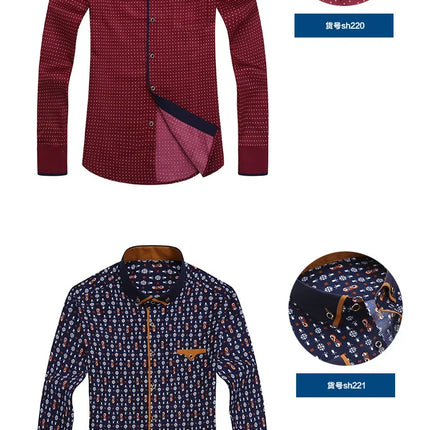 Men's Floral Button-Down Shirt — Long Sleeve, Slim Fit, S–5XL | Très Élite
