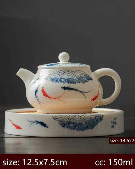 Artisan Xishi Tea Experience: Exquisite Hand-Painted Teapot Set with Premium Filter