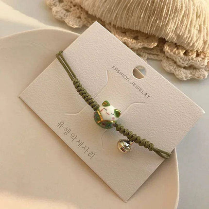 Lucky Cat Beaded Bracelet - Adjustable Harajuku Fashion Statement for Trendy Girls