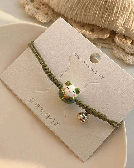 Lucky Cat Beaded Bracelet - Adjustable Harajuku Fashion Statement for Trendy Girls