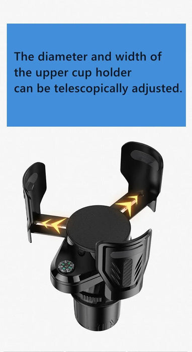 Adjustable Dual Cup Holder & Organizer with Rotating Function | Superior Stability for On-the-Go Convenience