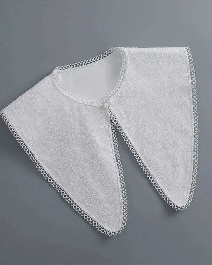 Embroidered Lace Detachable Collar for Women - Elegant White Shawl Accessory