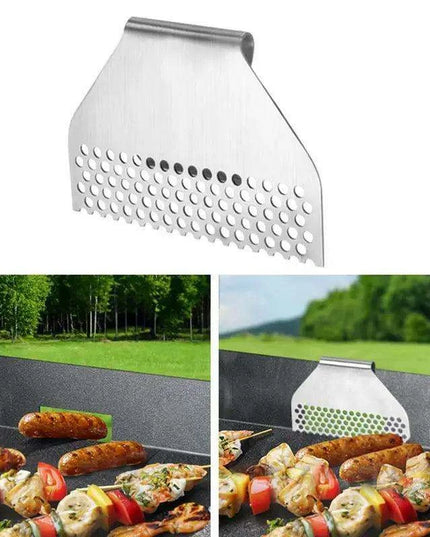 Heat-Resistant Stainless Steel Grease Trap Blocker for Griddles and BBQ Grills