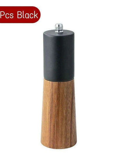 Sophisticated 6-Inch Wooden Salt and Pepper Grinder with Adjustable Grinding Mechanism
