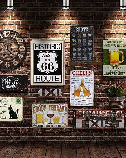 Vintage Elegance Metal Wall Art for Home and Office Spaces