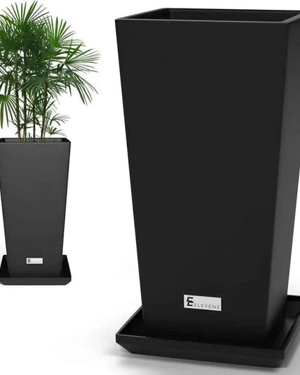 Elegant 27-Inch Tapered Flower Planters - Set of 2 for Indoor & Outdoor Décor