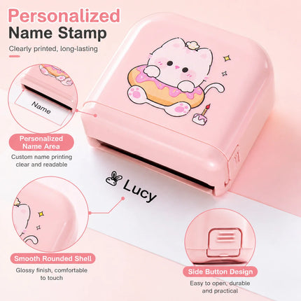 Punaline Custom Kids Name Stamp - Eco-Friendly Ink, Personalized Seal