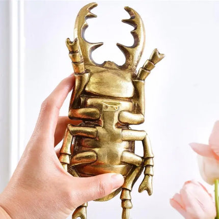WellMai Golden Antlers Beetles Wall Hanging Decor - Elegant Home Accen