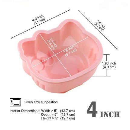 Adorable Pink Cat Shaped Silicone Baking Mold