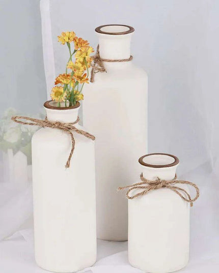 Elegant Blue Ceramic Vases Trio for Stylish Home Enhancement