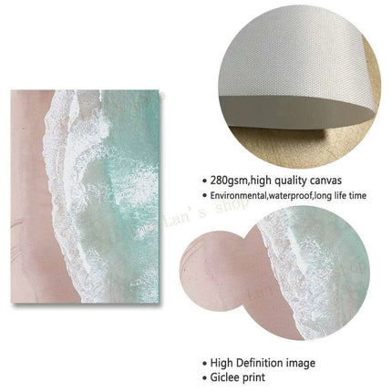 Tropical Bliss: Pink Sands & Palms Wall Art Print