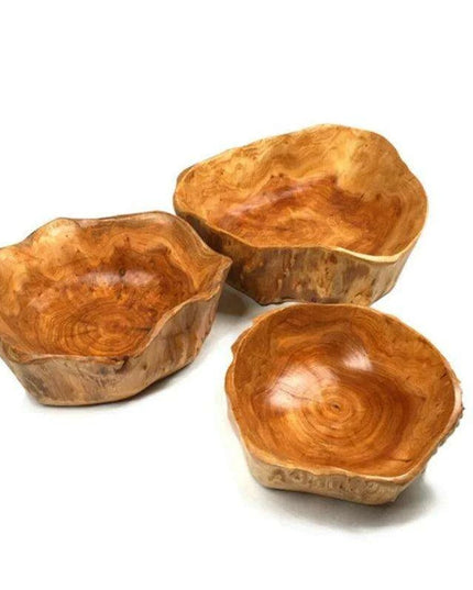 Artisan Crafted Natural Wood Bowl for Salads and Desserts - Distinctive Fruit Serving Tray for Home and Gifting