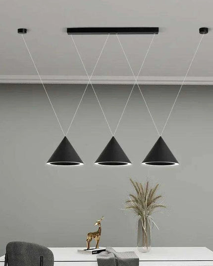 Sleek Customizable LED Pendant Light Set for Modern Kitchens and Dining Areas - Remote Control Dimming - Durable Metal Design - Easy Installation