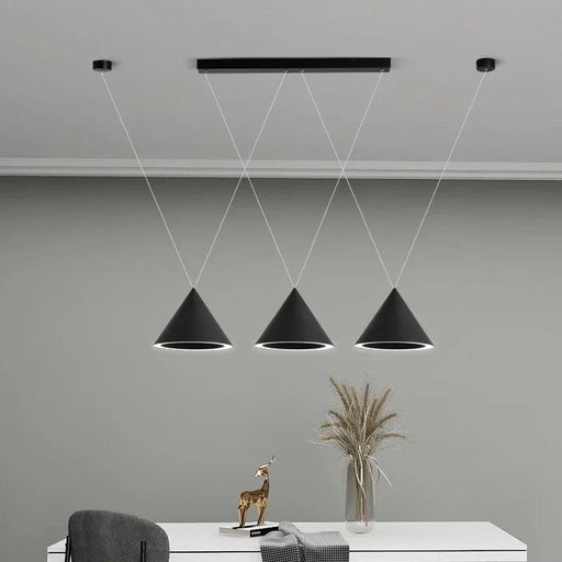 Sleek Customizable LED Pendant Light Set for Modern Kitchens and Dining Areas - Remote Control Dimming - Durable Metal Design - Easy Installation