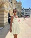 Chic Summer White Cotton Petite Dress with Backless Design and Big Bow - Ideal for Every Occasion!