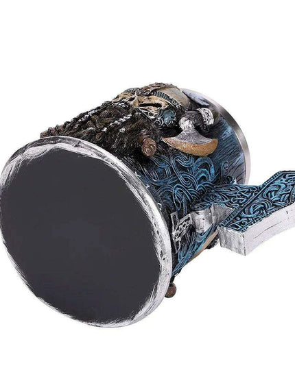 Skull Viking Pirate Tankard: Resin Steel Drinking Vessel & Decor Accent