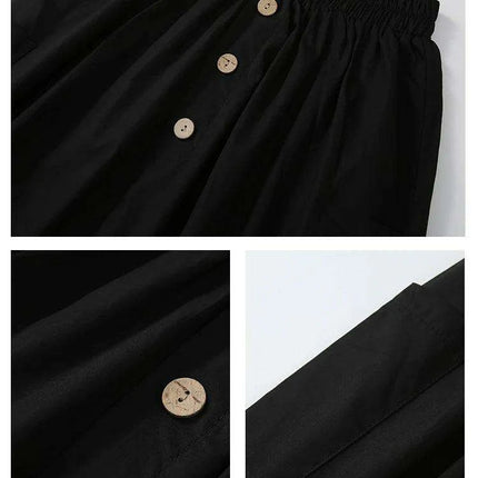 High-Waisted Flowing Casual Skirt for Women - Solid Color Long Dress for Spring and Summer