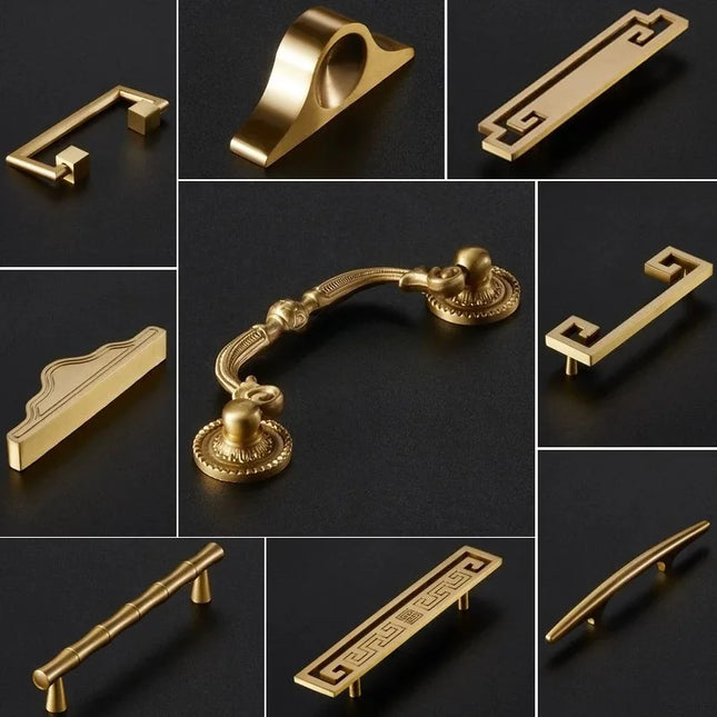 Solid Brass Cabinet Pull — Minimalist Handle for Wardrobes, Kitchens & Wine Cabinets
