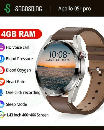 Advanced AMOLED Smartwatch with Bluetooth Calling, Health Tracking, and Multi-Sport Modes for iOS & Android