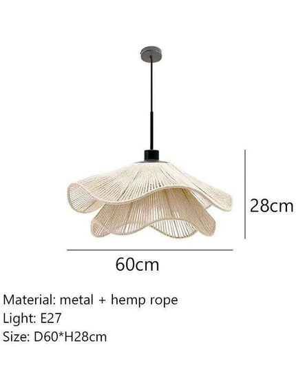 Japanese Wabi Sabi Hemp Rope Chandelier