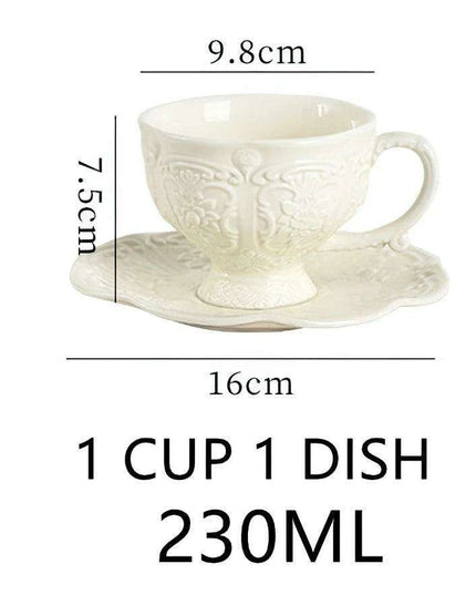 Elegant Palace Relief Ceramic Tea and Coffee Collection for Discerning Connoisseurs