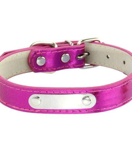 Glamorous Personalized Engraved Leather Dog Collar with Sparkling Accents