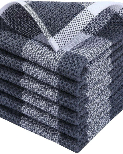 Luxurious Honeycomb Cotton Hand Towels - 2-Pack Absorbent Kitchen Essentials