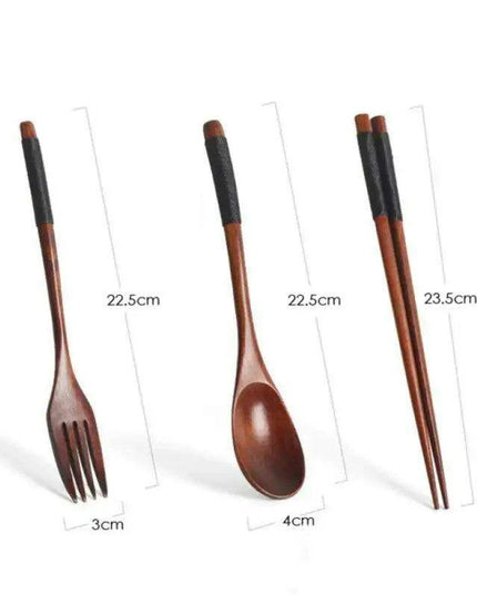 Eco-Chic Japanese Dining Set: Elegant Wooden Spoon & Chopsticks for Gourmet Experiences