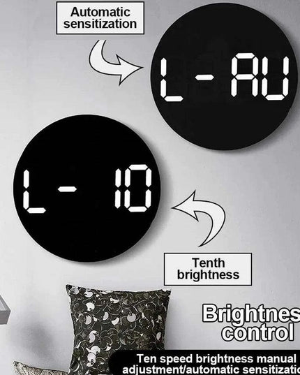 Digital LED Wall Clock with Remote Control, Dual Alarms, Calendar, and Temperature Display for Stylish Home Decor - Adjustable Brightness