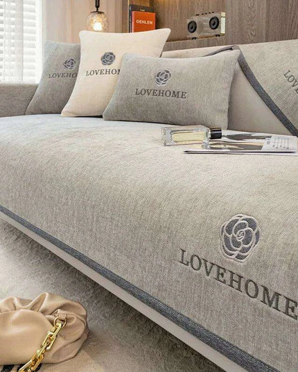 Luxurious Chenille Sofa Cover Set - Enhance Your Living Space with Timeless Elegance