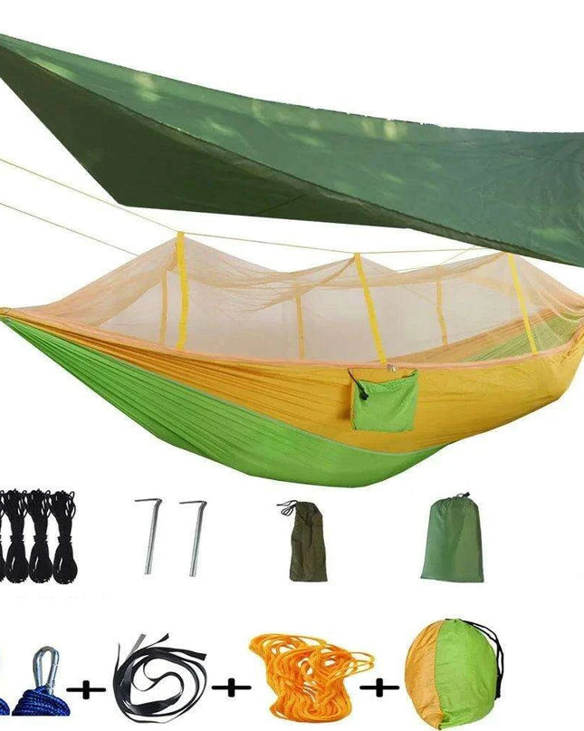 Ultimate Adventure Hammock: Weatherproof with Mosquito Net and Canopy Protection