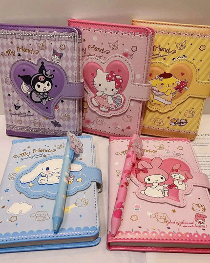 Sanrio Style Stationery Set - Adorable Hello Kitty & Cinnamoroll Planner with Cute Pen for Effortless Organization