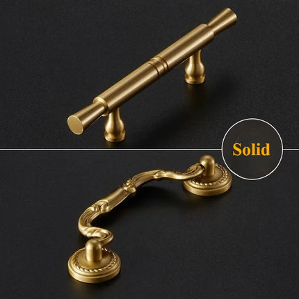 Solid Brass Cabinet Pull — Minimalist Handle for Wardrobes, Kitchens & Wine Cabinets