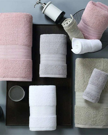 Exquisite Pakistani Cotton Towel Set: Deluxe Terry Cloth Collection for Bathing, Facial Care, and Beach Use