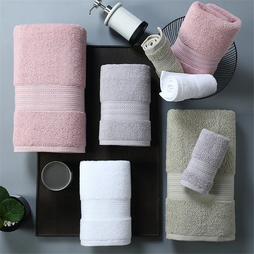 Pakistani Cotton Towel Set with Super Absorbent Terry Cloth for Bath, Face, and Beach