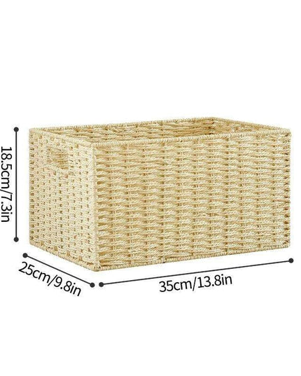 Stylish Woven Storage Basket – Versatile Organizer for Toys, Snacks, and Clothing with Convenient Handles