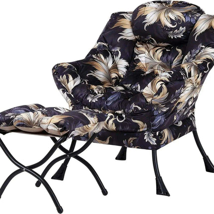 Elegant Lounge Chair Ensemble with Ottoman and Storage Compartment