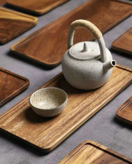 Elegant Wooden Rectangle Serving Tray for Snacks and Appetizers - Perfect for Home and Hospitality