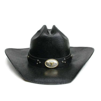 Classic Waterproof Cowboy Hat with Unique Cowhead Detail - Trendy Straw Sun Protection Accessory