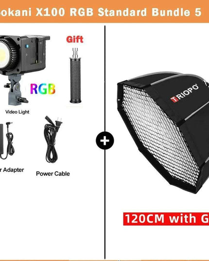 Sokani X100 Professional 100W Bi-Color RGB LED Video Light with Mobile App Control