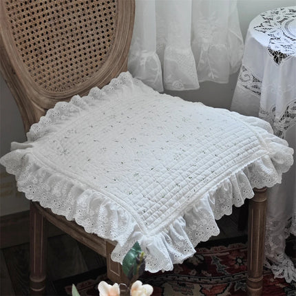 ChinAmazon Korean Princess Cushion - Embroidered Floral Design, Cotton
