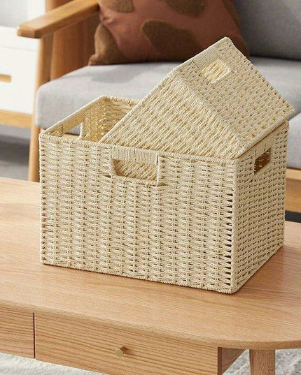 Stylish Woven Storage Basket – Versatile Organizer for Toys, Snacks, and Clothing with Convenient Handles